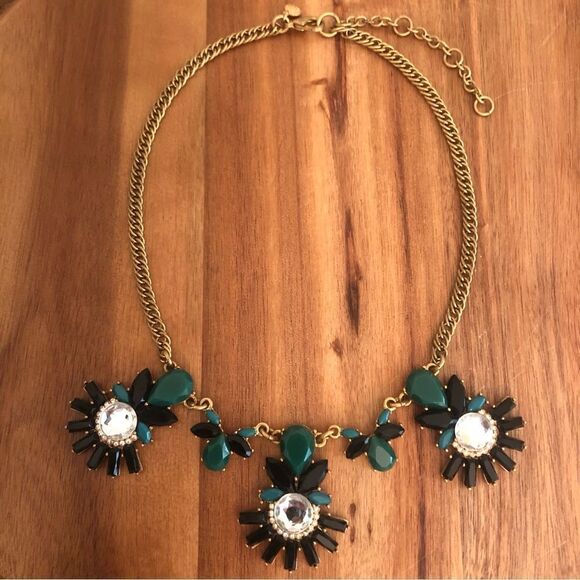 J.Crew | Green and Black Pendant Necklace | 17” Adjustable - Picture 1 of 4